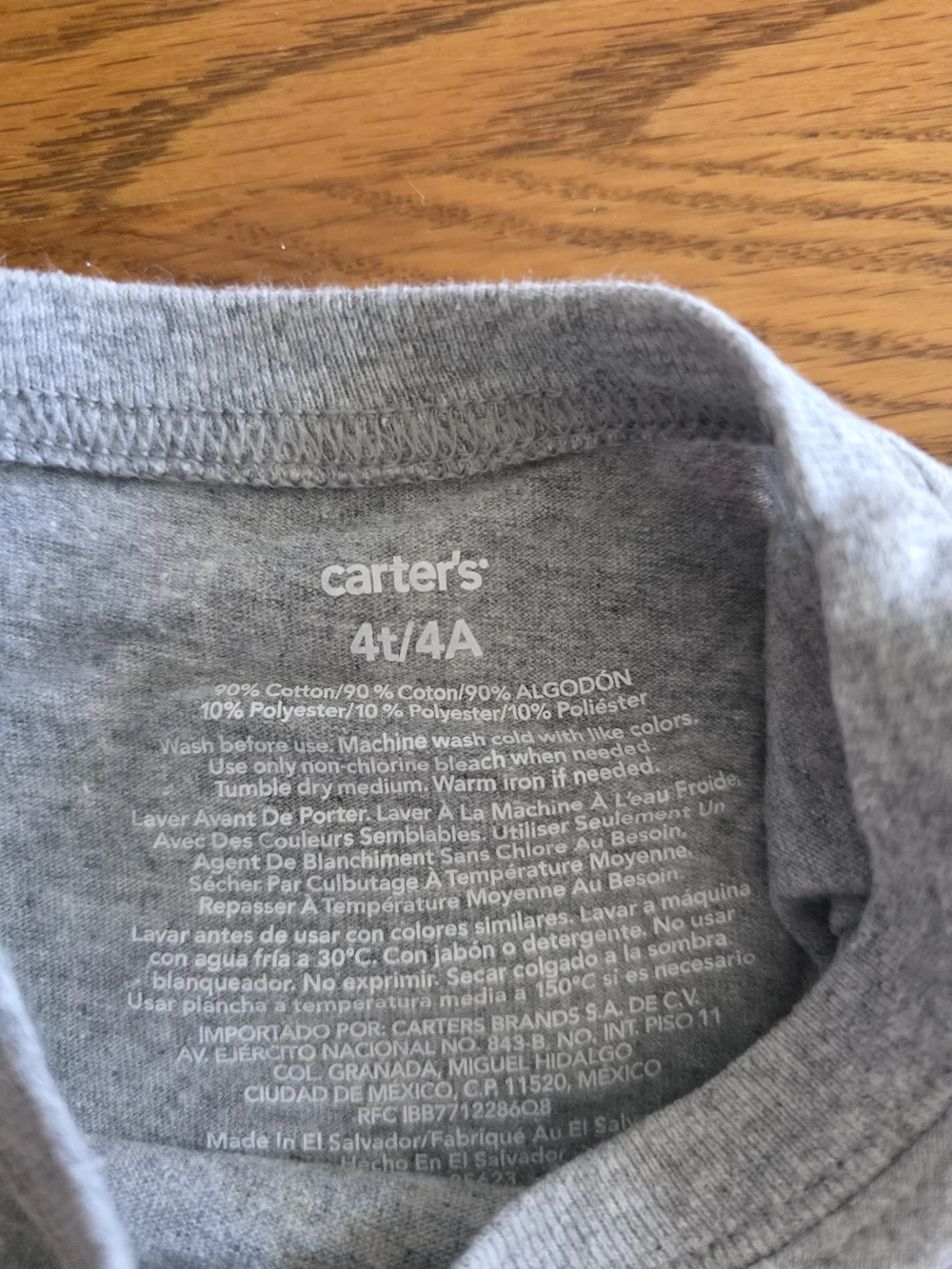 Carter's Grey Tee with Rainbow Brushstroke 'Proud of My Family'